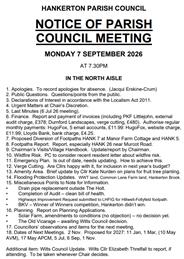 PC MEETING MON 7 SEP 7.30pm